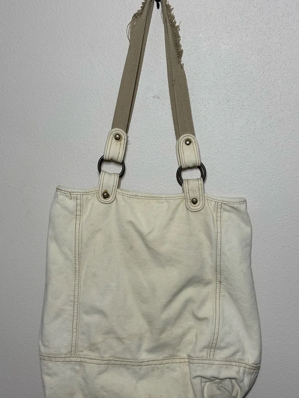 Vintage Levi's Cream Y2K Graphic Tote Bag